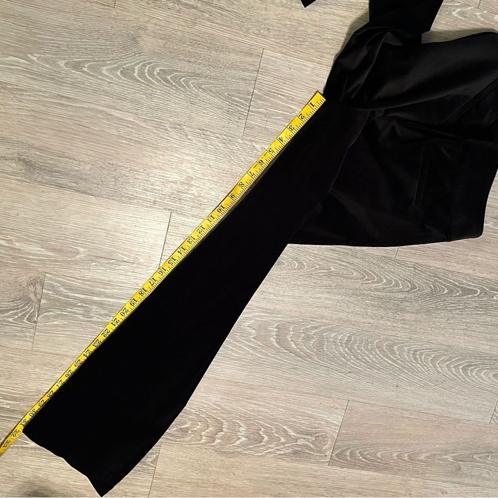 Ann Taylor Black Velveteen Pants High Waist Wide Leg Straight Leg Trouser 8 - Picture 10 of 16